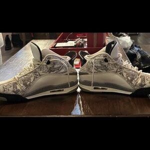 Air Jordan Dub Zero Laser White Grey Men’s 10.5 Retro Basketball Sneakers